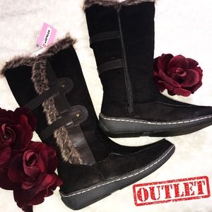 Womens Airwalk Lined Winter Suede Boots Brown